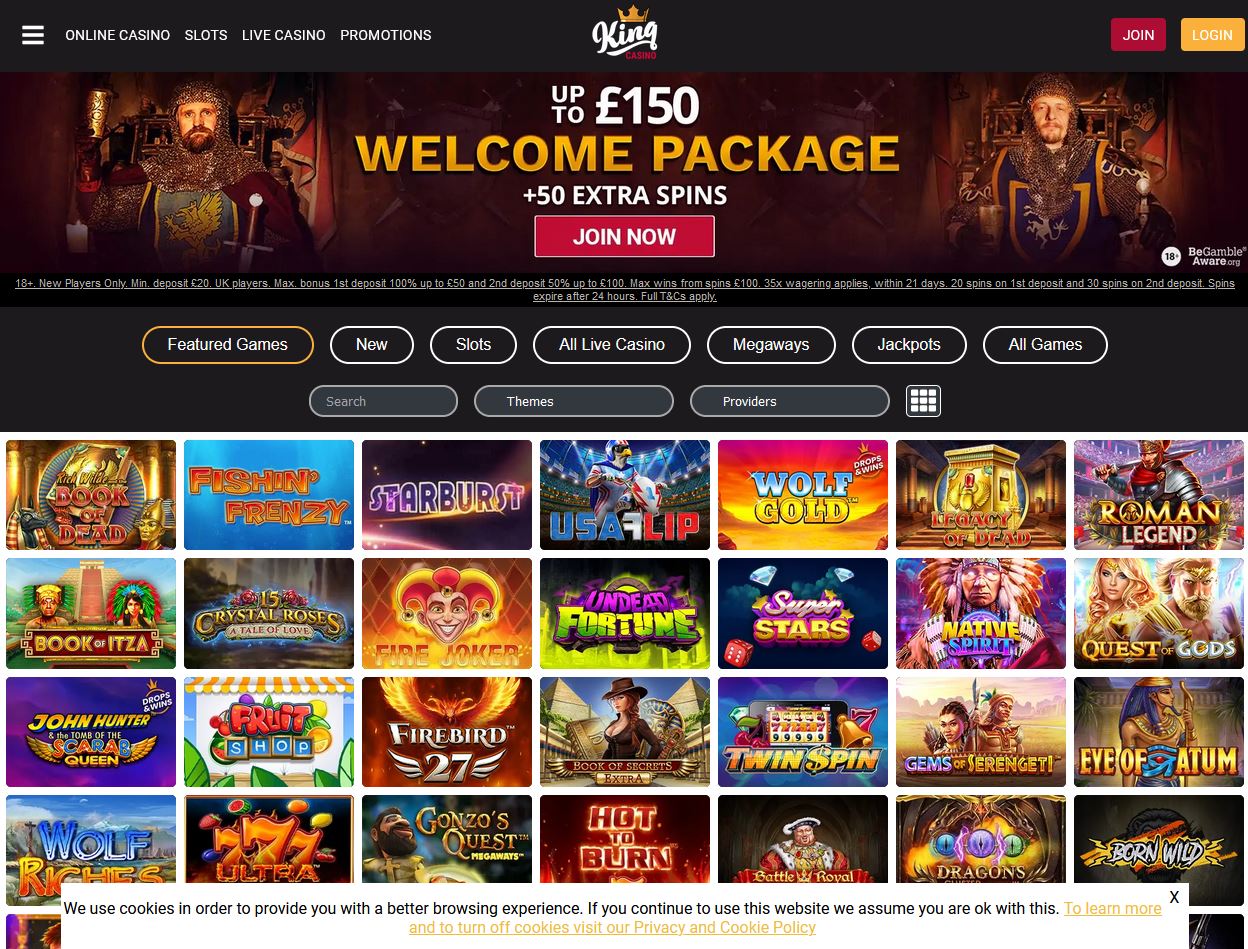 King Casino Website Screenshot