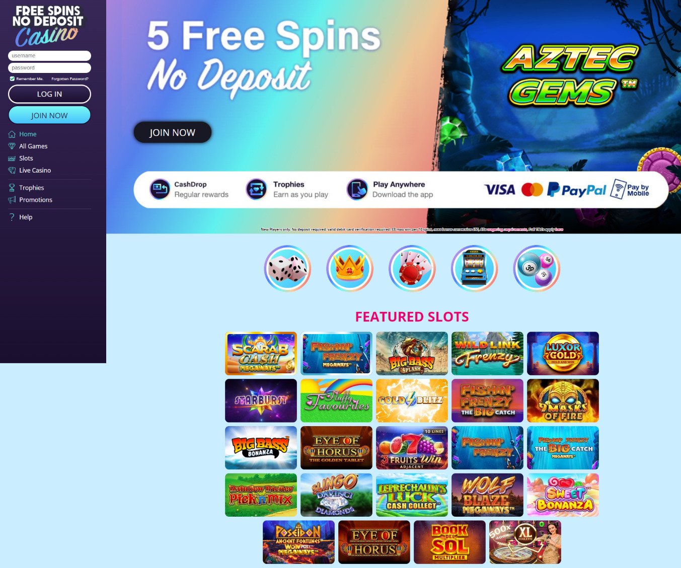 Free Spins No Deposit Casino review