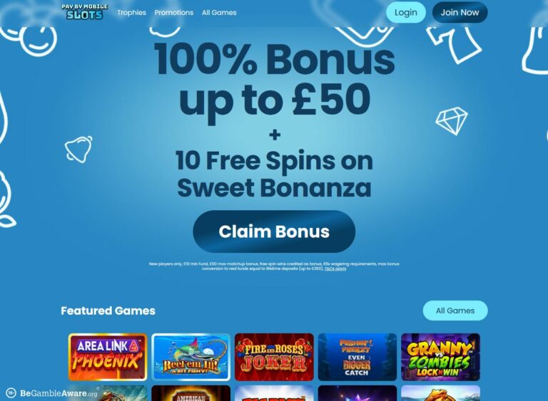 Pay By Mobile Slots Website Screenshot