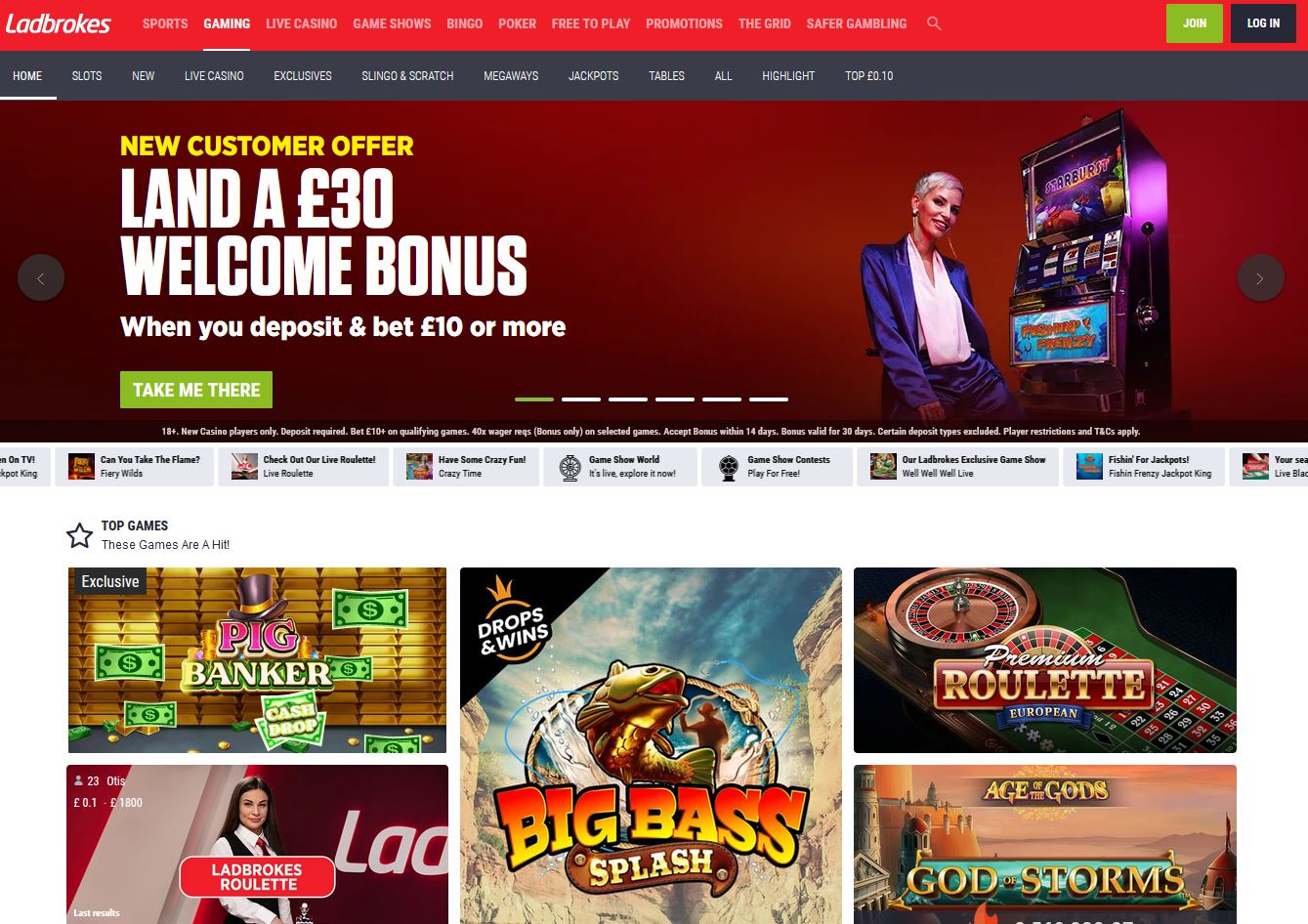 Ladbrokes Casino Website
