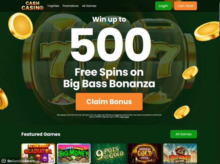Cash Casino Website Screenshot