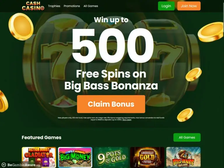 Cash Casino Website Screenshot