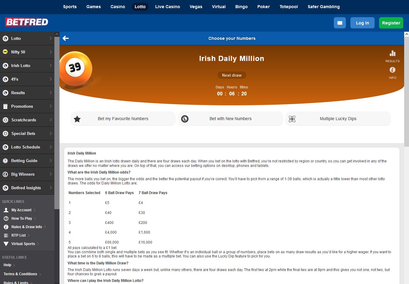 Betfred Irish Daily Millions