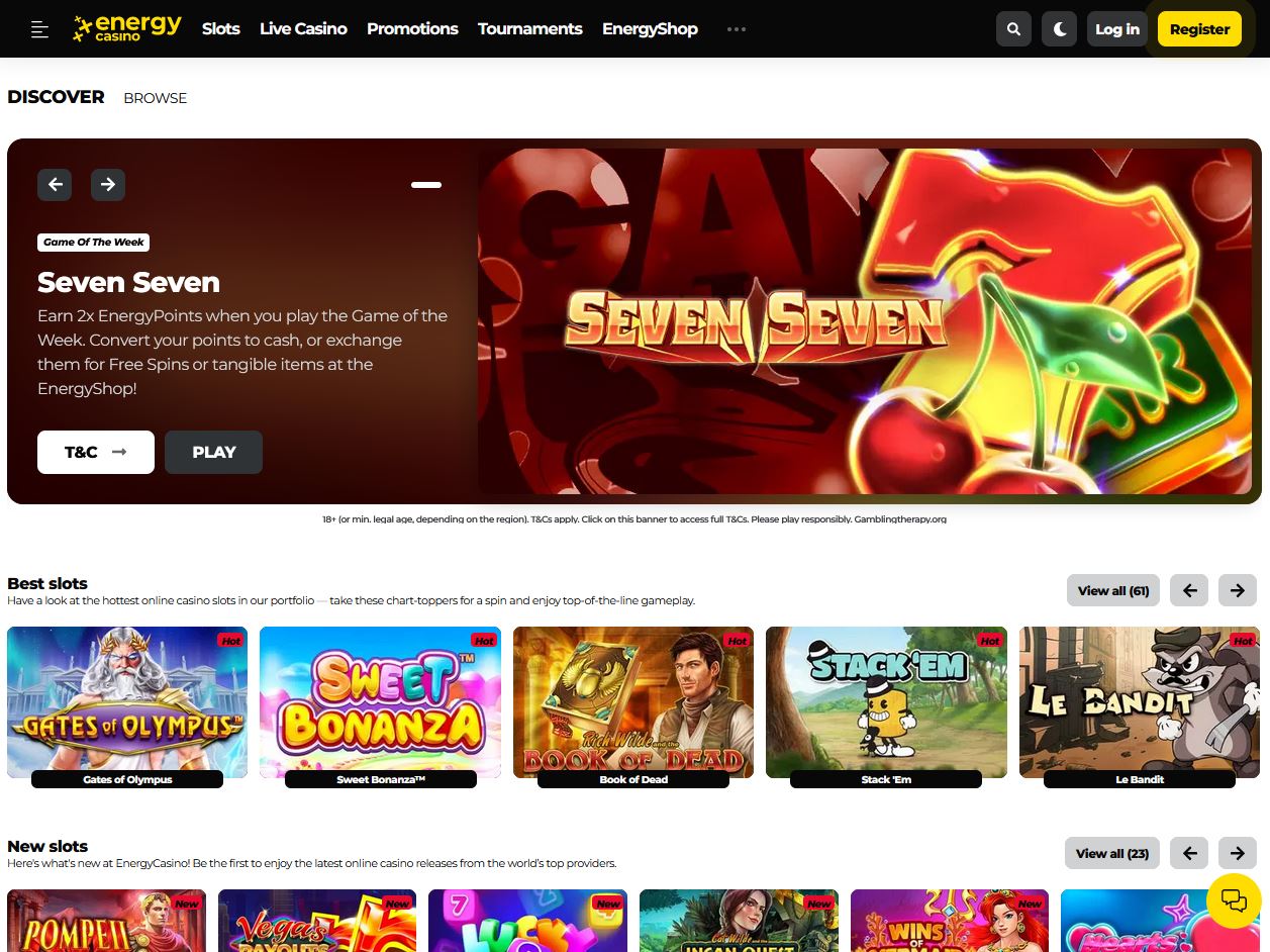 Energy Casino Bonus & Review - BestCasinoHQ